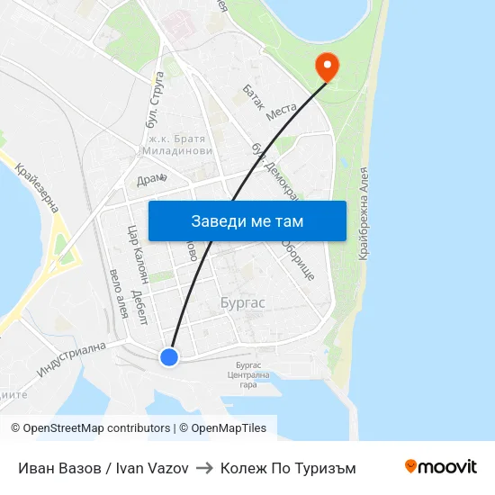 Иван Вазов / Ivan Vazov to Колеж По Туризъм map
