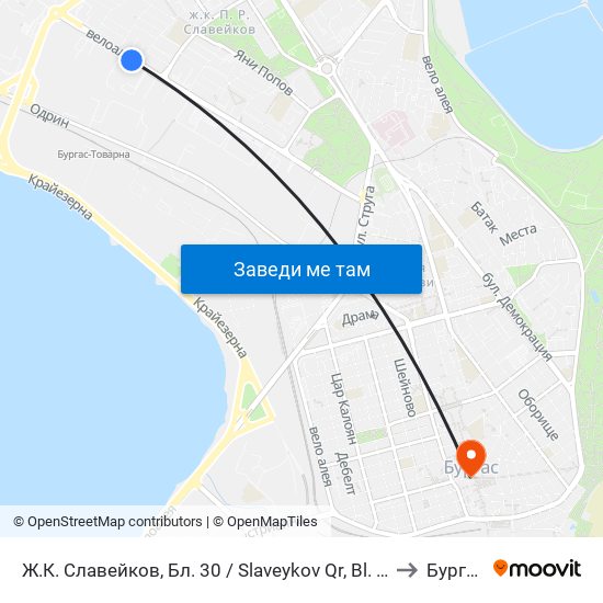 Ж.К. Славейков, Бл. 30 / Slaveykov Qr, Bl. 30 to Бургас map