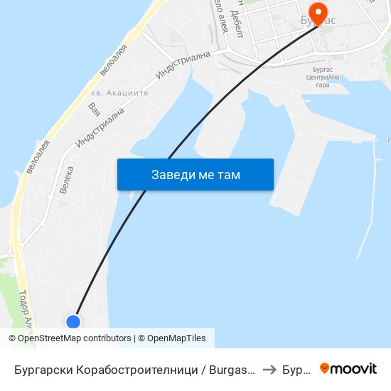 Бургарски Корабостроителници / Burgas Shipyards to Бургас map