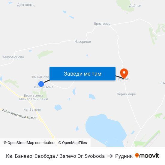 Кв. Банево, Свобода / Banevo Qr, Svoboda to Рудник map