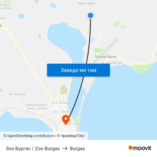 Зоо Бургас / Zoo Burgas to Burgas map