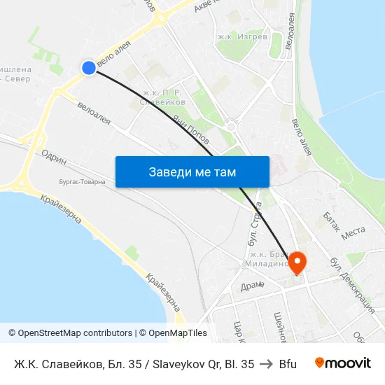 Ж.К. Славейков, Бл. 35 / Slaveykov Qr, Bl. 35 to Bfu map