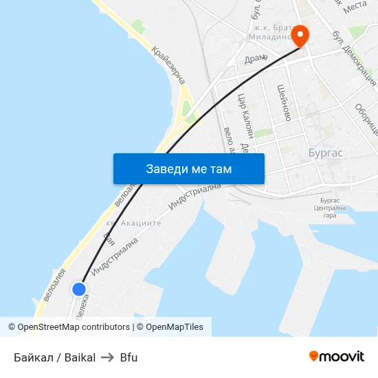 Байкал / Baikal to Bfu map