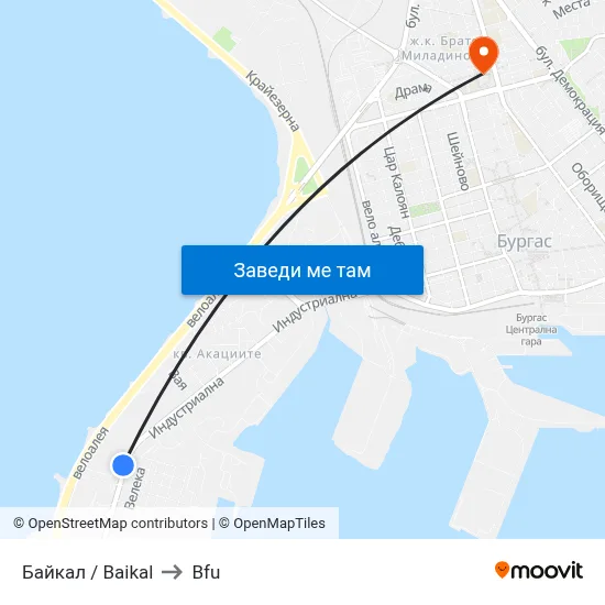 Байкал / Baikal to Bfu map