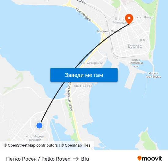 Петко Росен / Petko Rosen to Bfu map