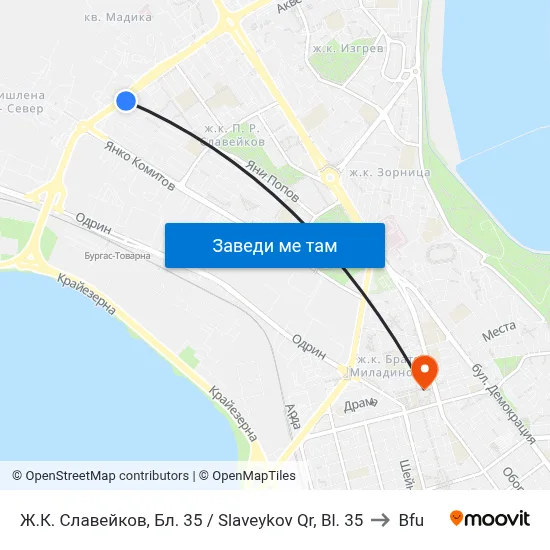 Ж.К. Славейков, Бл. 35 / Slaveykov Qr, Bl. 35 to Bfu map