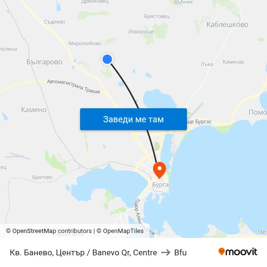 Кв. Банево, Център / Banevo Qr, Centre to Bfu map