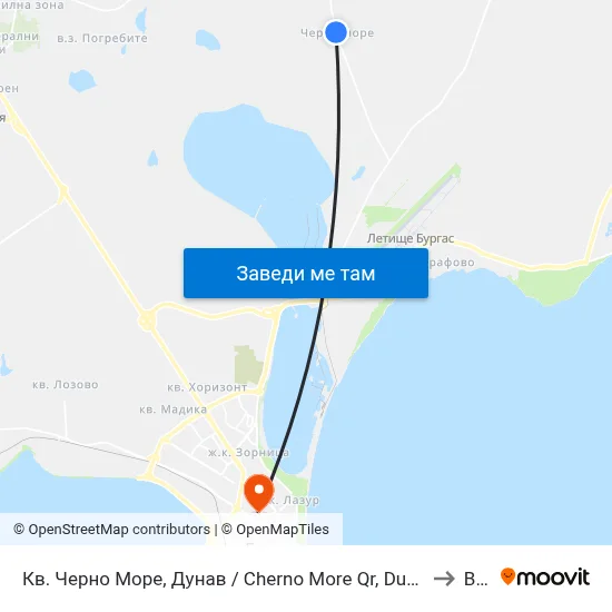 Кв. Черно Море, Дунав / Cherno More Qr, Dunav to Bfu map