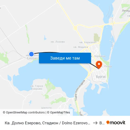 Кв. Долно Езерово, Стадион / Dolno Ezerovo Qr, Stadium to Bfu map