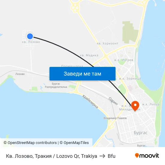 Кв. Лозово, Тракия / Lozovo Qr, Trakiya to Bfu map