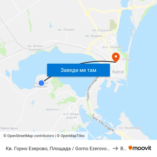 Кв. Горно Езерово, Площада / Gorno Ezerovo Qr, the Square to Bfu map