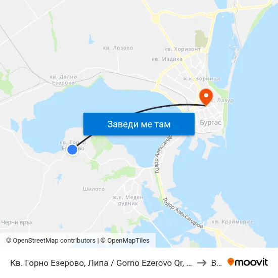 Кв. Горно Езерово, Липа / Gorno Ezerovo Qr, Lipa to Bfu map