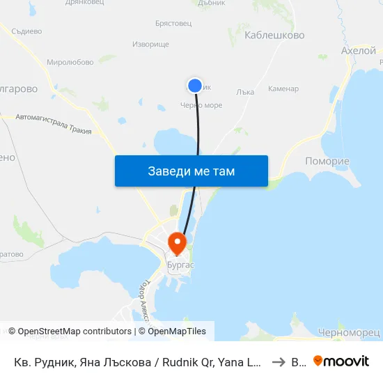 Кв. Рудник, Яна Лъскова / Rudnik Qr, Yana Laskova to Bfu map