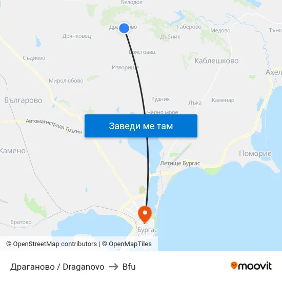 Драганово / Draganovo to Bfu map