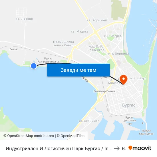 Индустриален И Логистичен Парк Бургас / Industrial And Logistic Park Bourgas to Bfu map