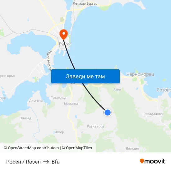Росен / Rosen to Bfu map