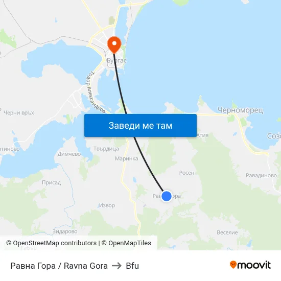 Равна Гора / Ravna Gora to Bfu map