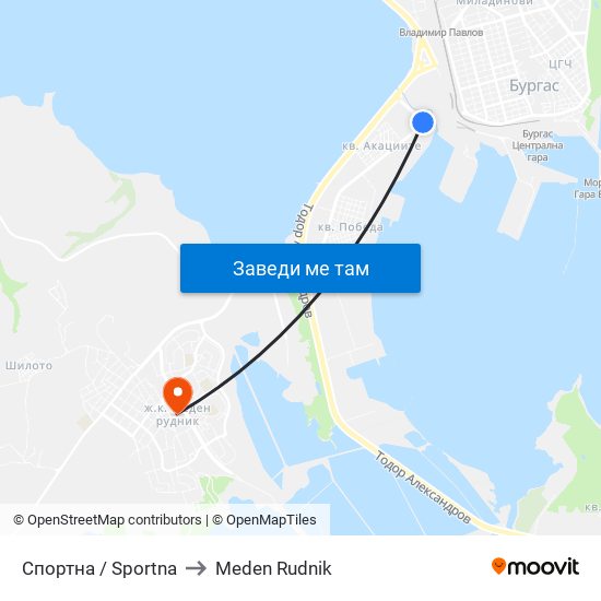 Спортна / Sportna to Meden Rudnik map