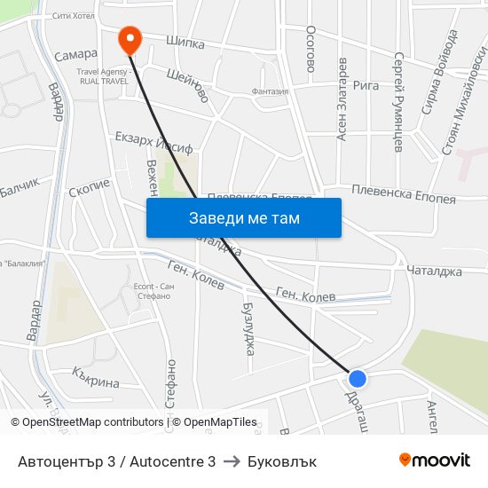 Автоцентър 3 / Autocentre 3 to Буковлък map