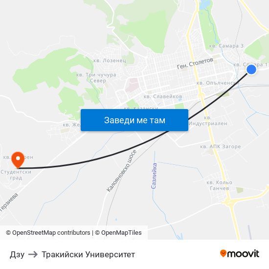Дзу to Тракийски Университет map