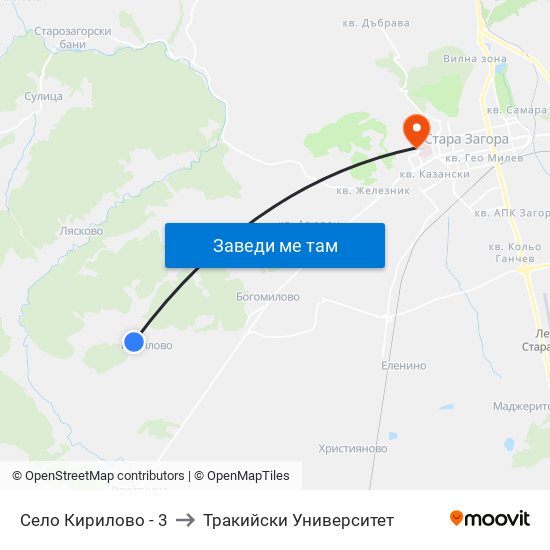 Село Кирилово - 3 to Тракийски Университет map