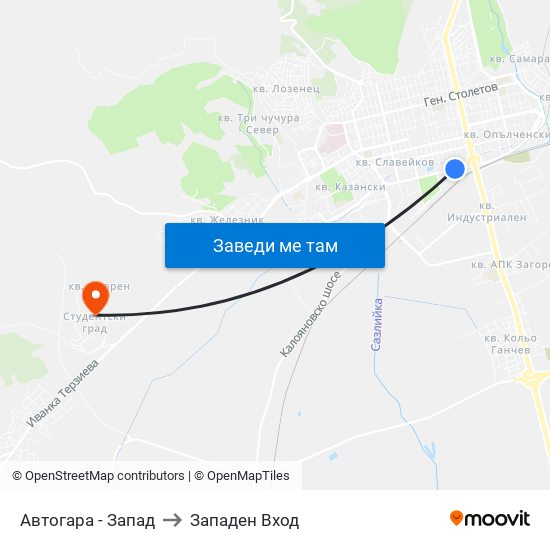 Автогара - Запад to Западен Вход map
