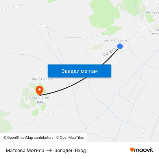 Матеева Могила to Западен Вход map