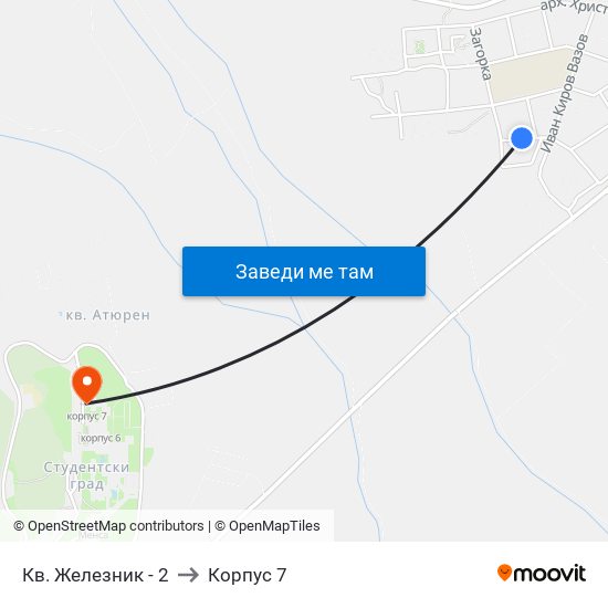 Кв. Железник - 2 to Корпус 7 map