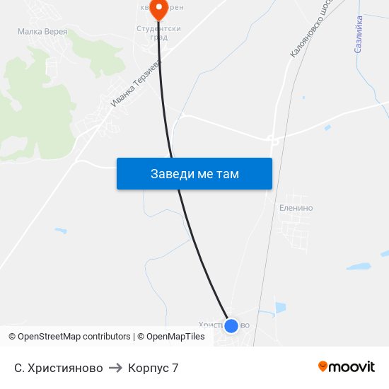 С. Християново to Корпус 7 map