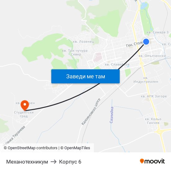 Механотехникум to Корпус 6 map