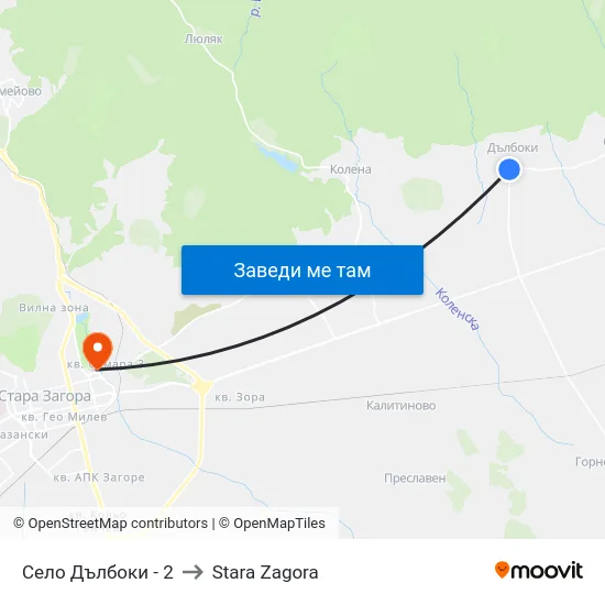 Село Дълбоки - 2 to Stara Zagora map