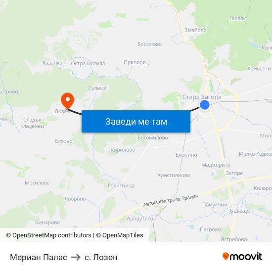 Мериан Палас to с. Лозен map