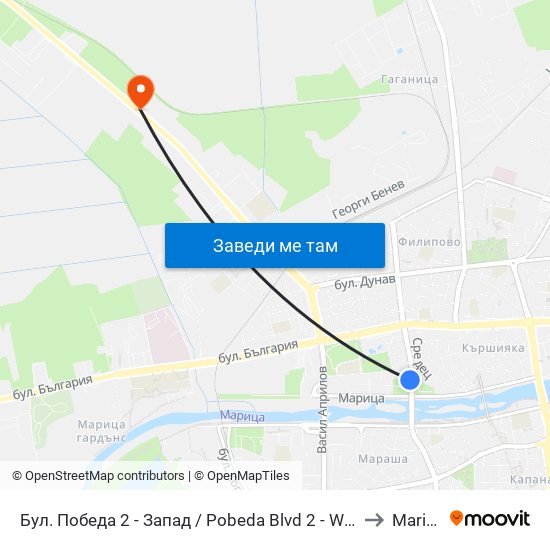 Бул. Победа 2 - Запад / Pobeda Blvd 2 - West (273) to Maritsa map
