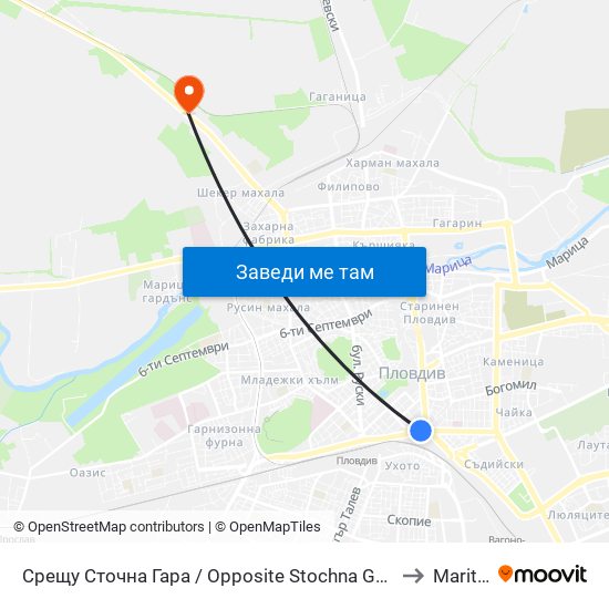 Срещу Сточна Гара / Opposite Stochna Gara (14) to Maritsa map