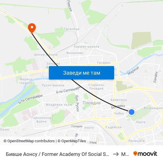 Бивше Аонсу / Former Academy Of Social Sciences And Social Management (218) to Maritsa map