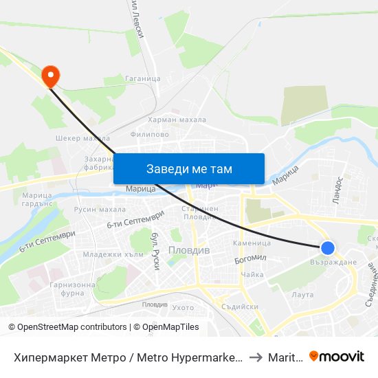 Хипермаркет Метро / Metro Hypermarket (217) to Maritsa map