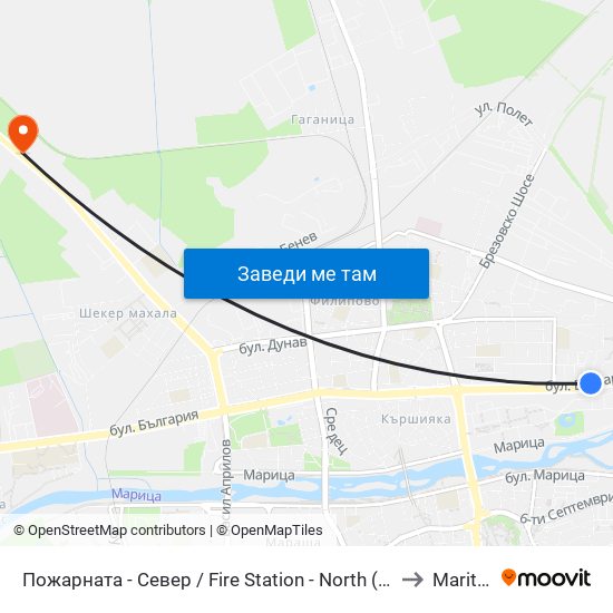 Пожарната - Север / Fire Station - North (184) to Maritsa map