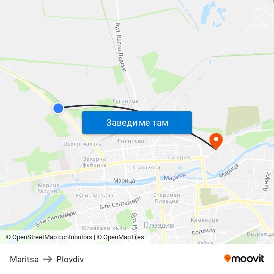 Maritsa to Plovdiv map
