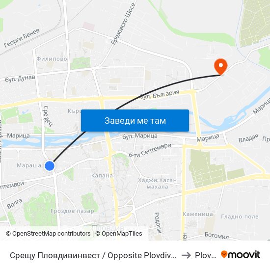 Срещу Пловдивинвест / Opposite Plovdivinvest (274) to Plovdiv map