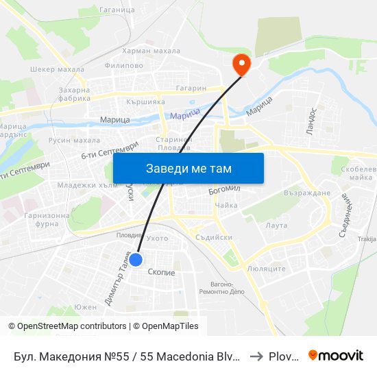 Бул. Македония №55 / 55 Macedonia Blvd. (41) to Plovdiv map