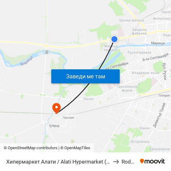 Хипермаркет Алати / Alati Hypermarket (426) to Rodopi map