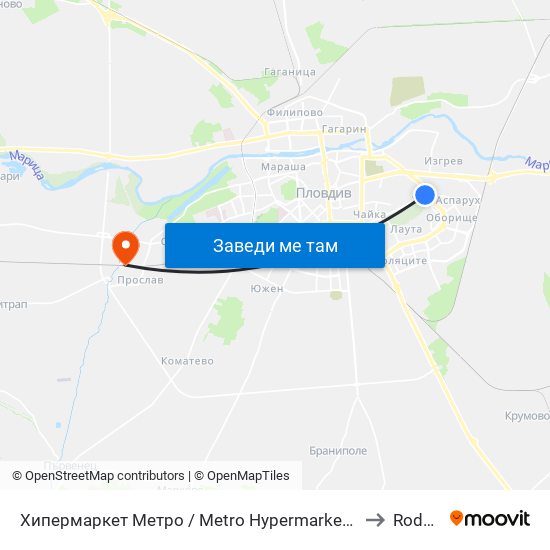 Хипермаркет Метро / Metro Hypermarket (217) to Rodopi map