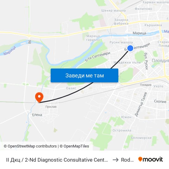 II Дкц / 2-Nd Diagnostic Consultative Center (116) to Rodopi map