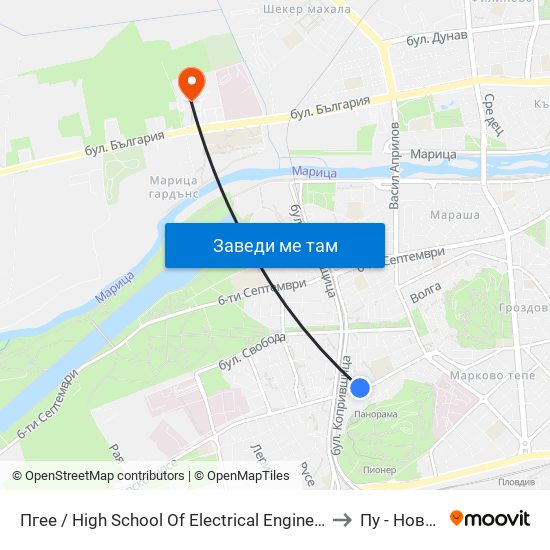 Пгее / High School Of Electrical Engineering And Electronics (171) to Пу - Нова Сграда map