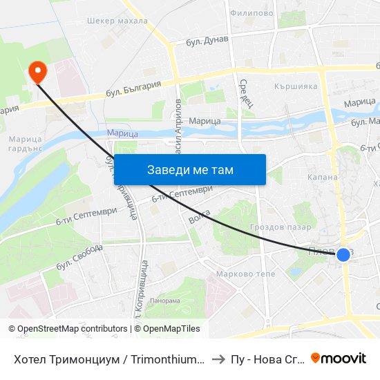 Хотел Тримонциум / Trimonthium Hotel (12) to Пу - Нова Сграда map