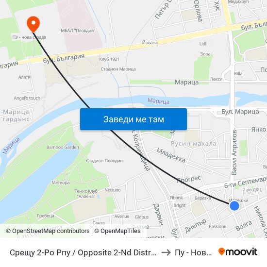 Срещу 2-Ро Рпу / Opposite 2-Nd District Police Department (317) to Пу - Нова Сграда map