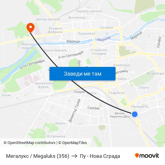 Мегалукс / Megaluks (356) to Пу - Нова Сграда map