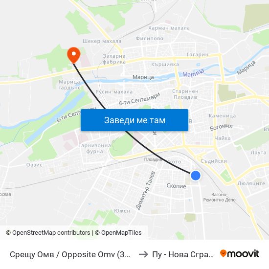 Срещу Омв / Opposite Omv (346) to Пу - Нова Сграда map