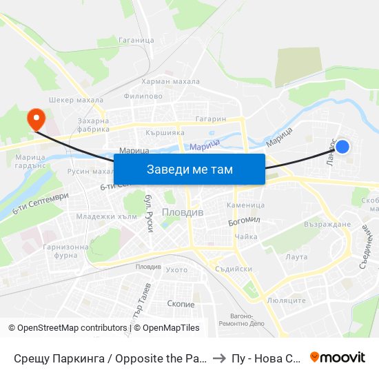 Срещу Паркинга / Opposite the Parking (164) to Пу - Нова Сграда map