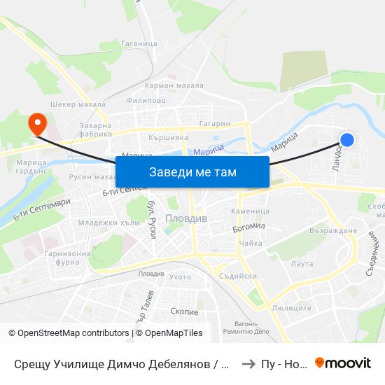 Срещу Училище Димчо Дебелянов / Opposite Dimcho Debelyanov School (160) to Пу - Нова Сграда map